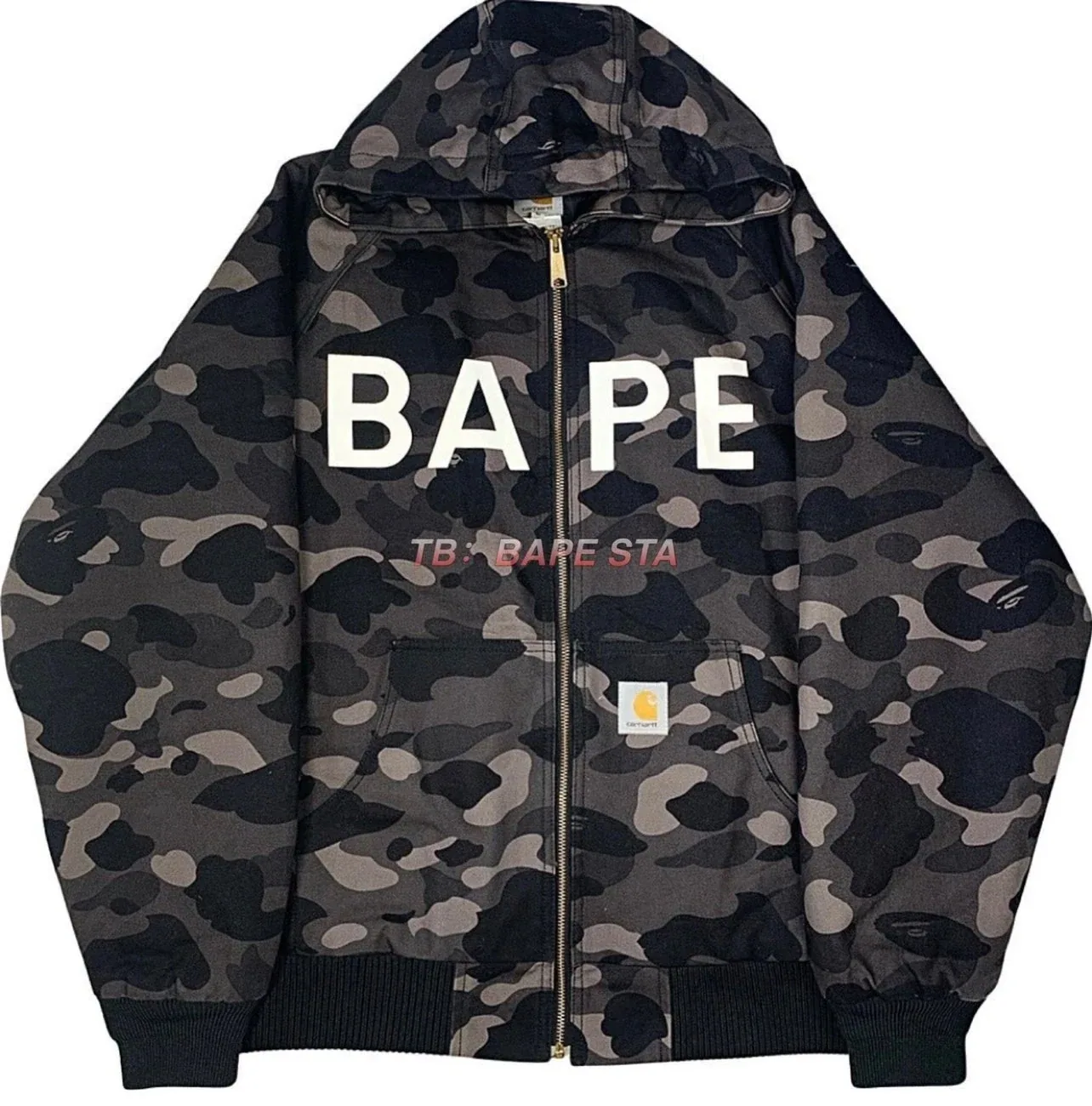 Bape Camo Logo Zip-Up Hoodie