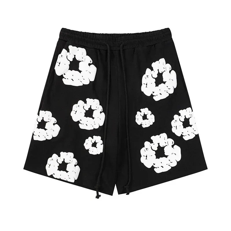 Denim Tears-Style "Cotton Wreath" Foam Print Shorts