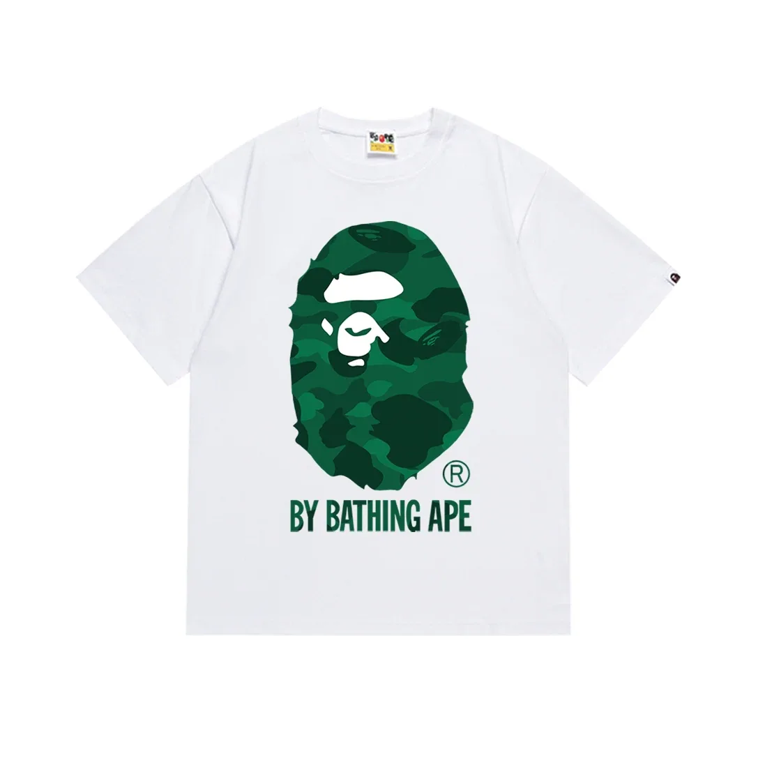 BAPE Green Camo Ape Head White T-Shirt