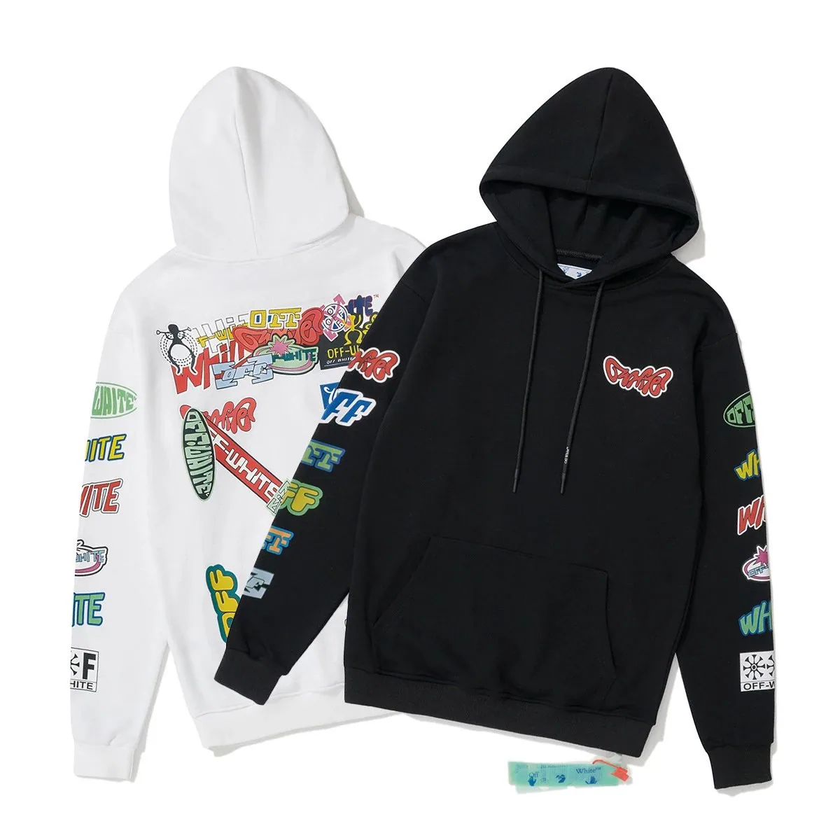 Off-White Multicolor Graphic Hoodie