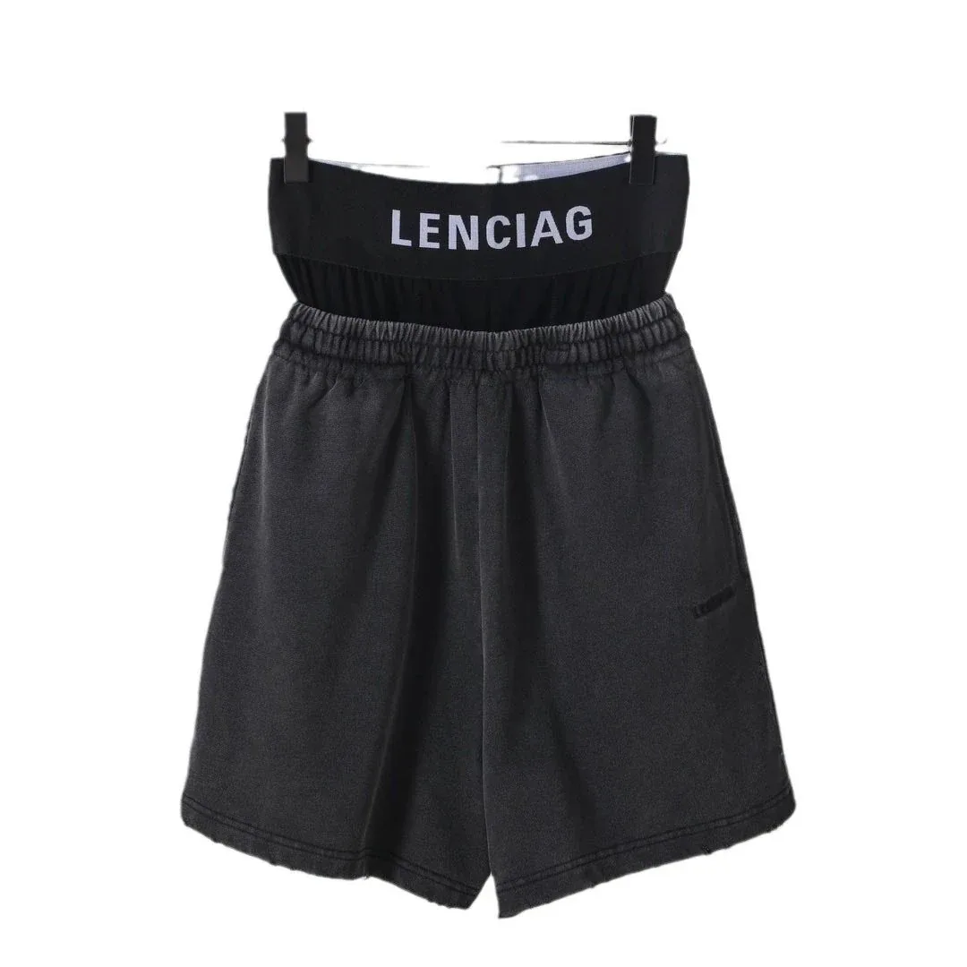 Balenciaga-Style Distressed Sweatpants with Double-Layered Waistband