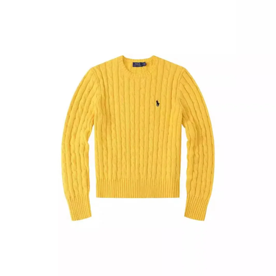 Polo Ralph Lauren Cable-Knit Crewneck Sweater Yellow