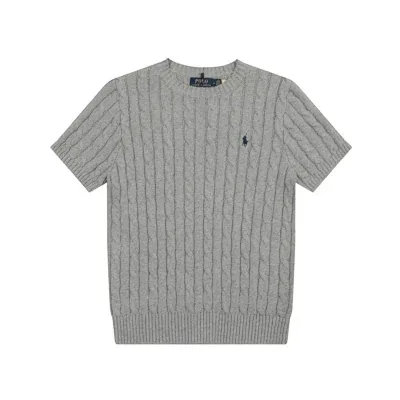 Ralph Lauren Gray cable knit short sleeve sweater