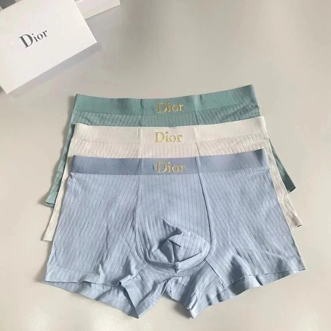 Dior Logo Waistband Ribbed Boxer Briefs