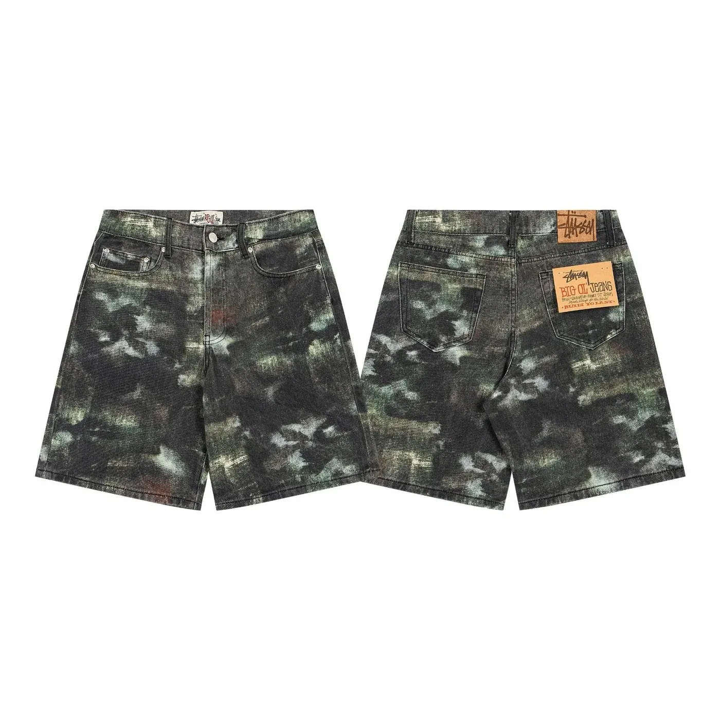 Stussy Big Ol' Short Camouflage-Print Denim Shorts