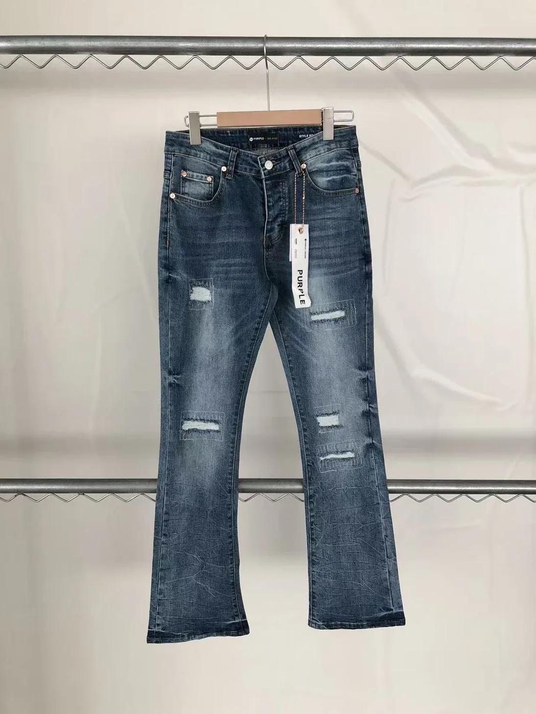 Purple Brand Distressed Flared Jeans