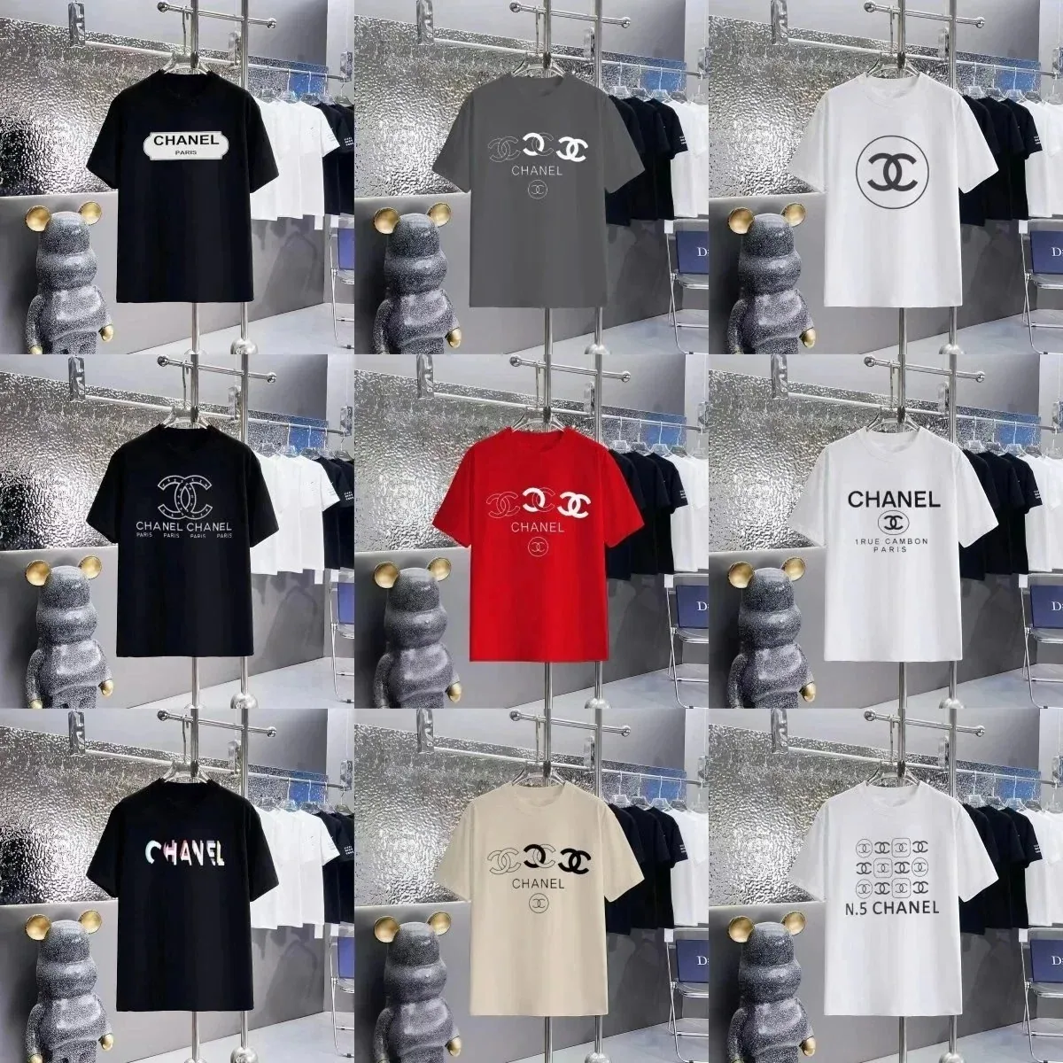 Chanel-Style Logo Print T-Shirt