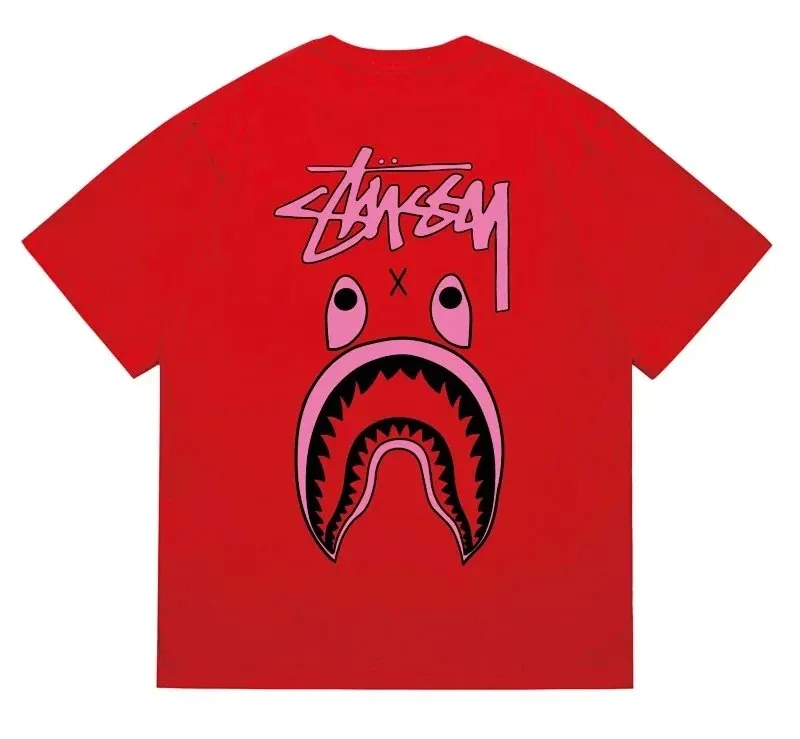 Stussy x BAPE Collaboration Shark Print T-Shirt