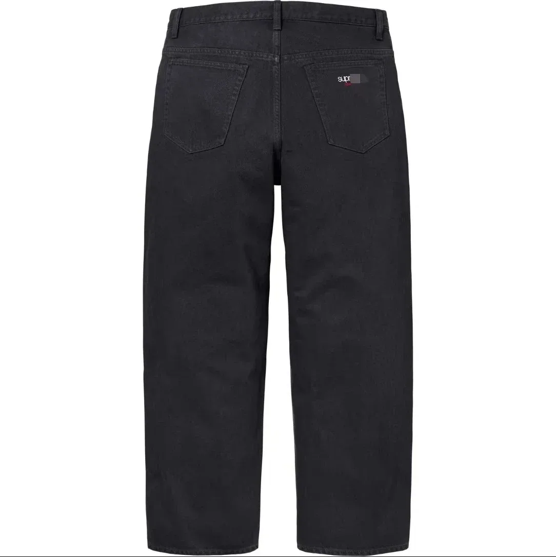 Supreme-Style Black Wide-Leg Jeans