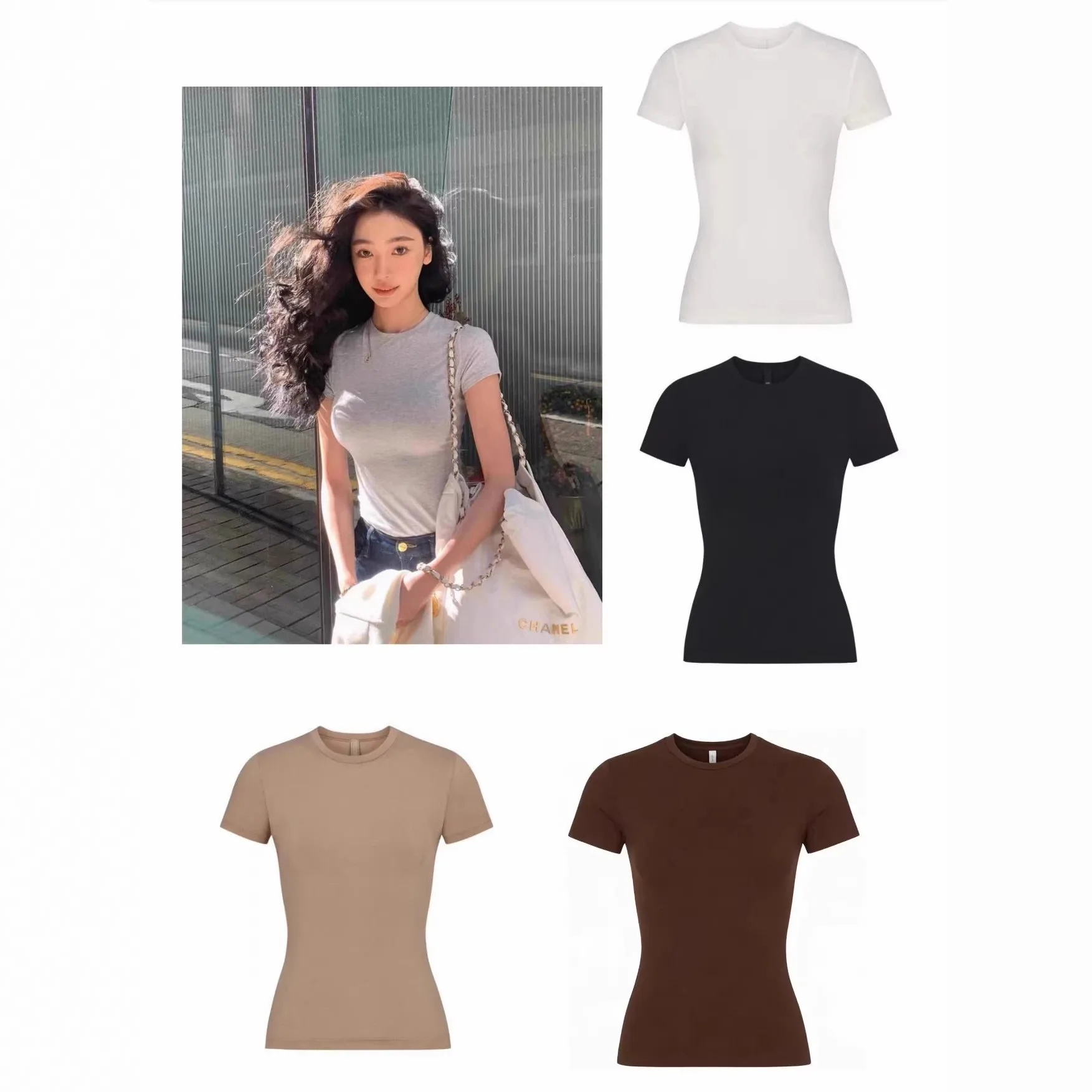 SKIMS Fitted Crewneck T-Shirts