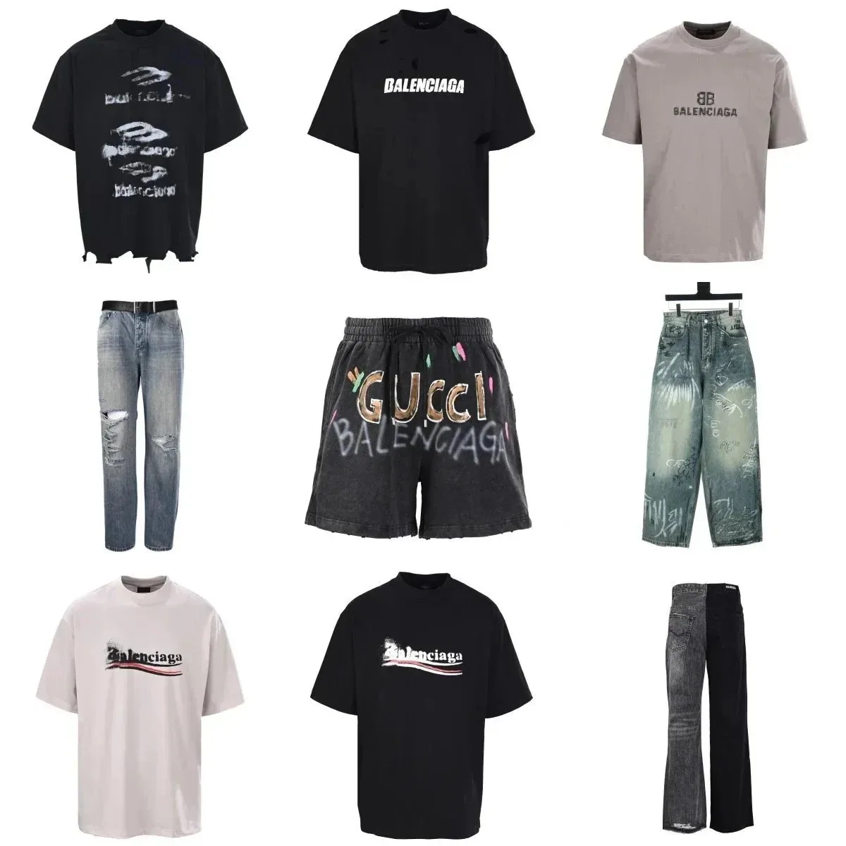 High-Street and Vintage-Distressed Apparel (Balenciaga-Inspired)