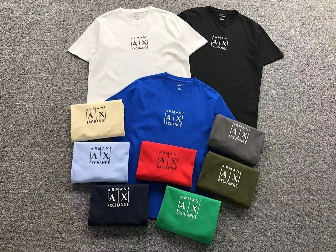 Armani Exchange small logo square print T-Shirt