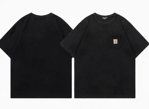 Black Chest-Patch T-Shirt