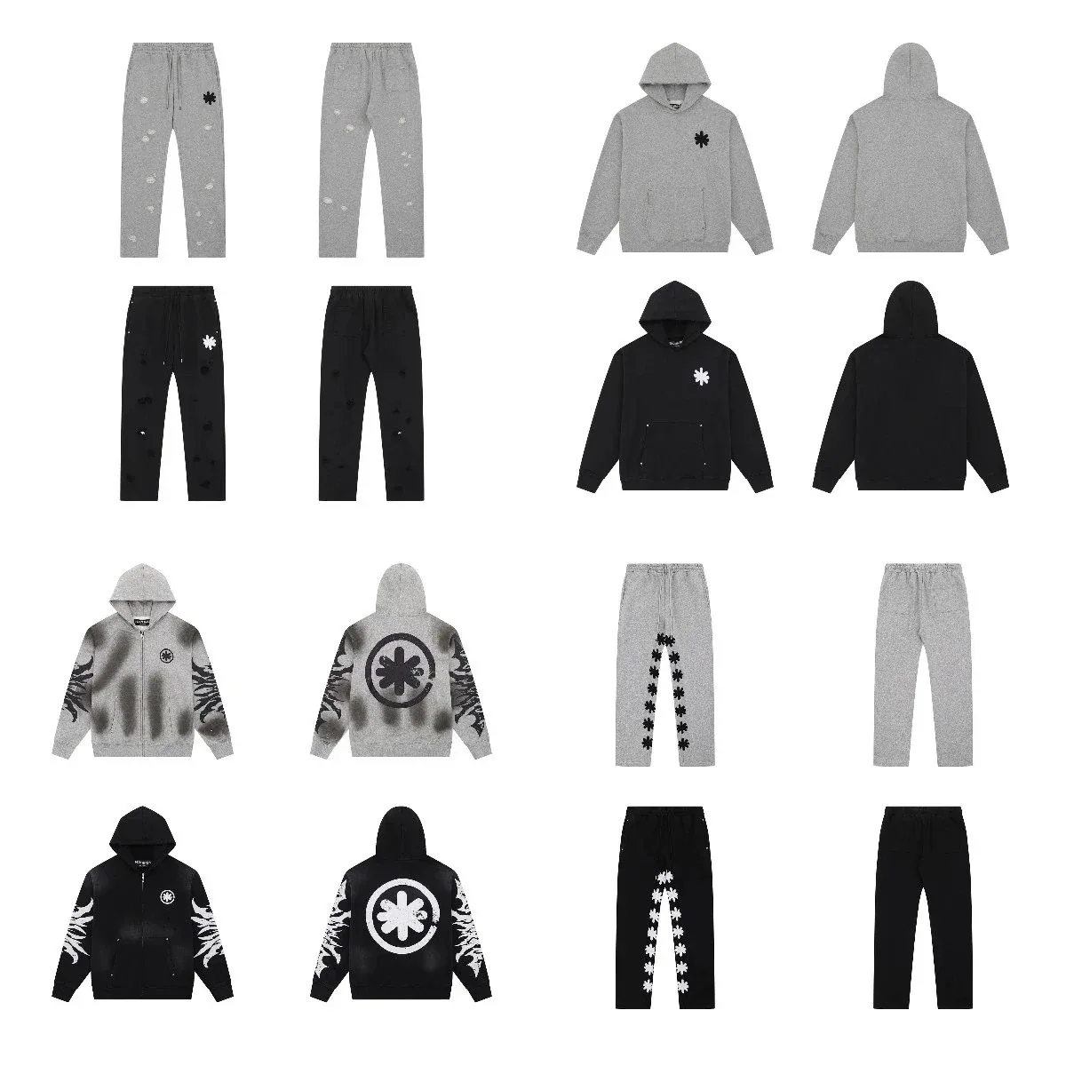 Snowflake Graphic Hoodie and Sweatpants Set