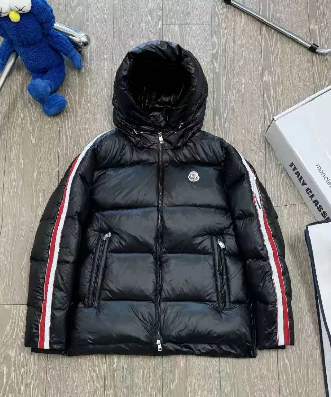 Moncler Tricolor Stripe Puffer Jacket