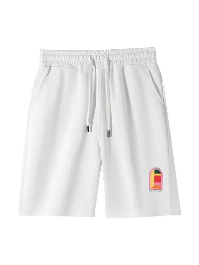 Casablanca-style printed athletic shorts