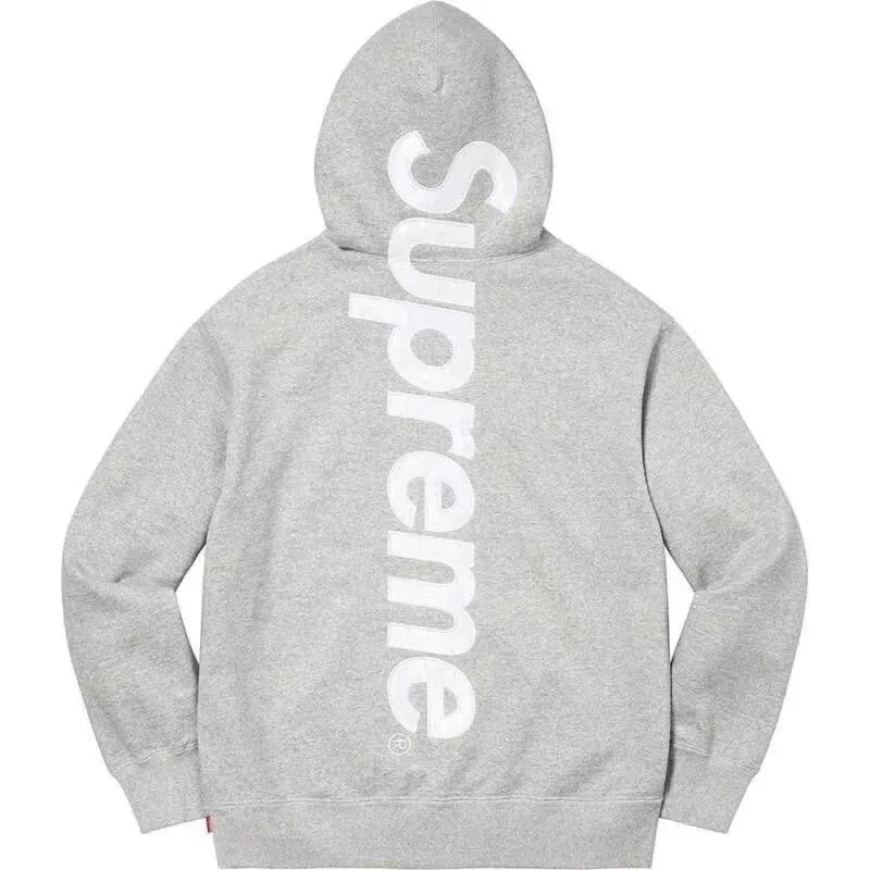 Supreme Vertical Logo Hoodie Grey