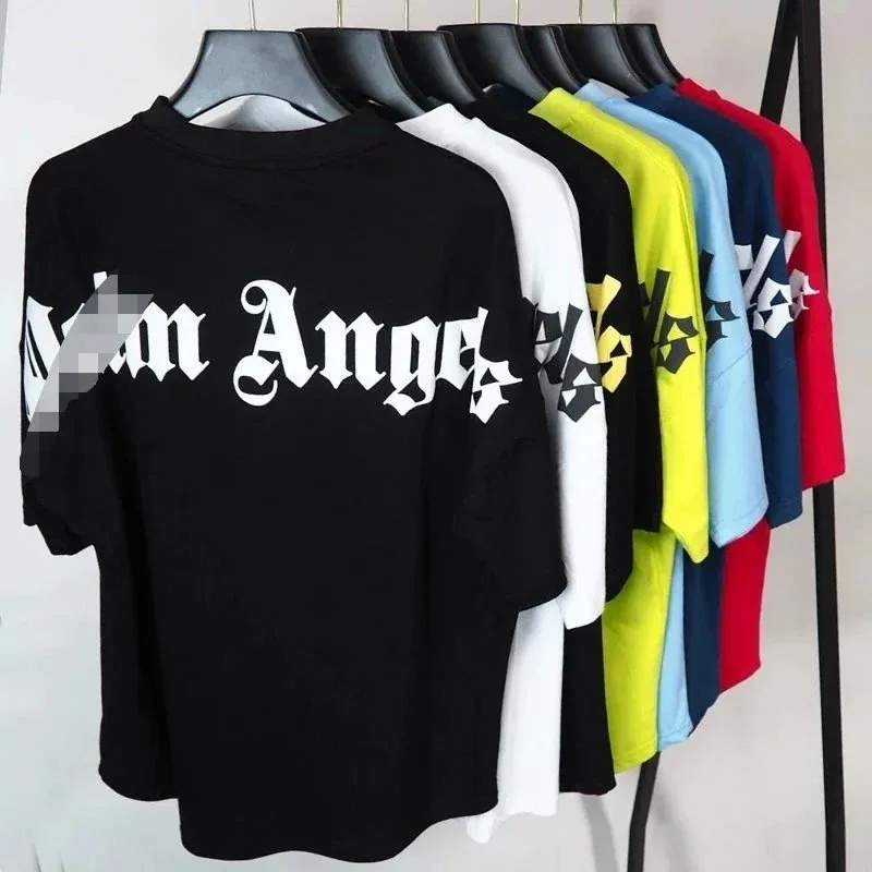 Palm Angels-Style Gothic Lettering T-Shirt