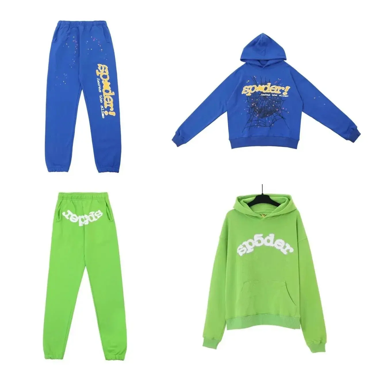 Sp5der Logo Hoodie and Sweatpants Set