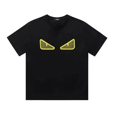 FENDI fluorescent green letter black T-Shirt
