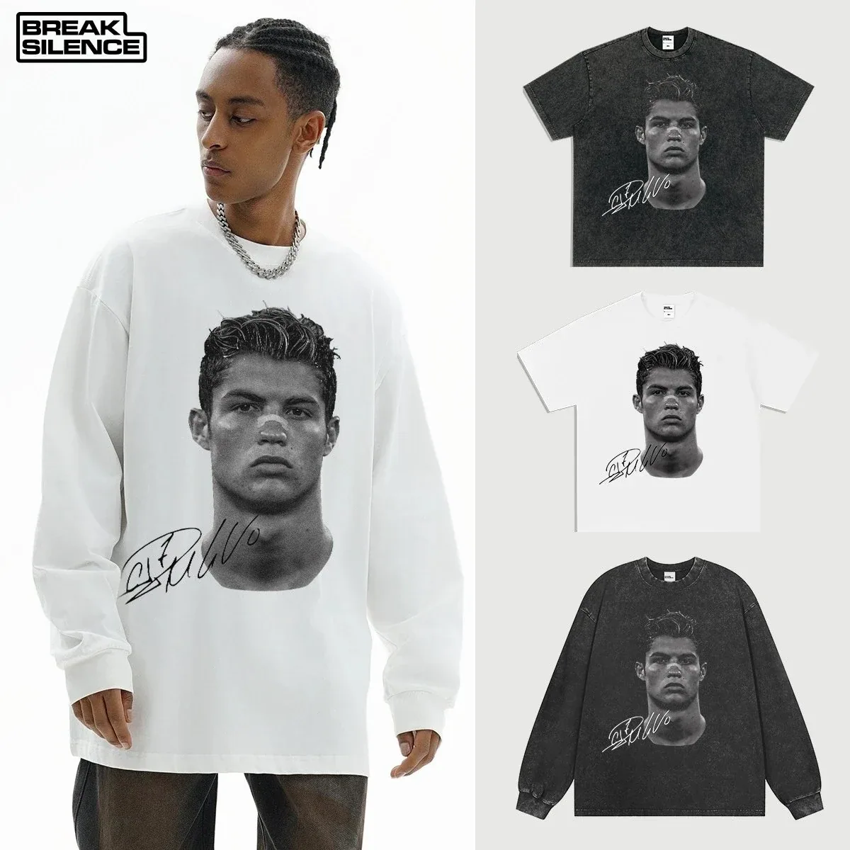 Break Silence Cristiano Ronaldo Graphic T-Shirt