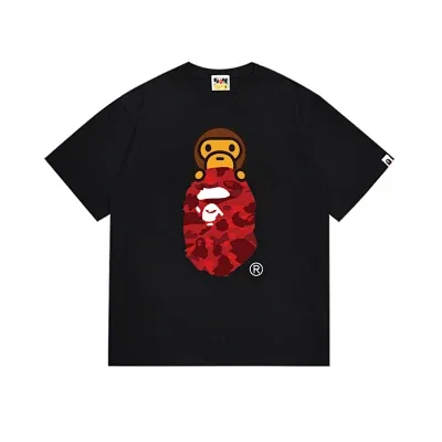 Bape Red Camo Baby Milo Print T-Shirt
