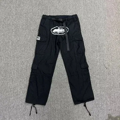 Corteiz Alcatraz Cargo Pants White Logo
