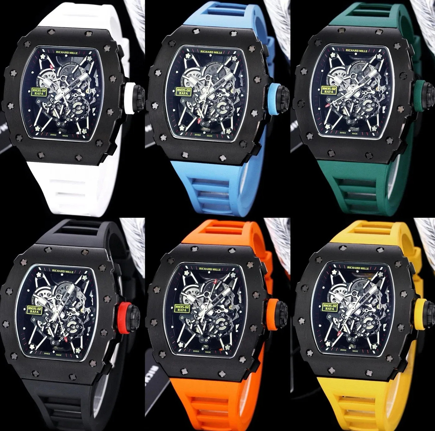 Richard Mille Multicolor Rubber Skeleton Watch