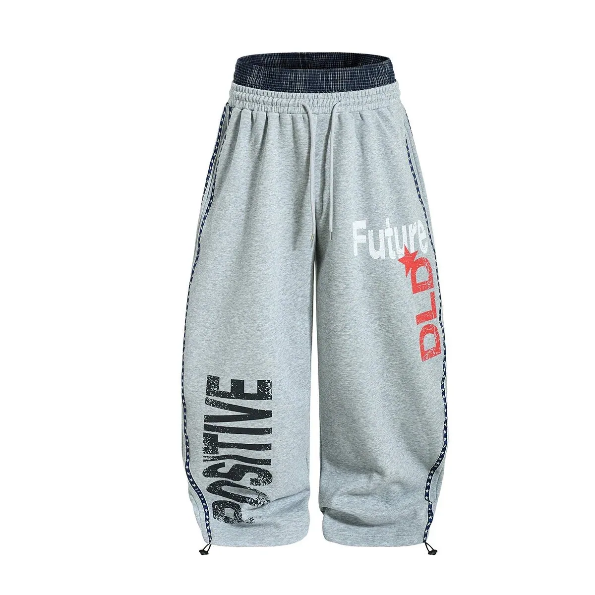 Printed Wide-Leg Sweatpants