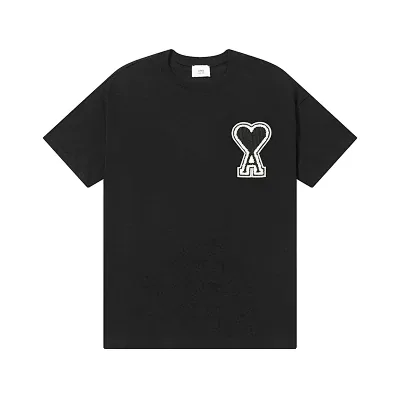 AMI black T-Shirt with white heart A logo