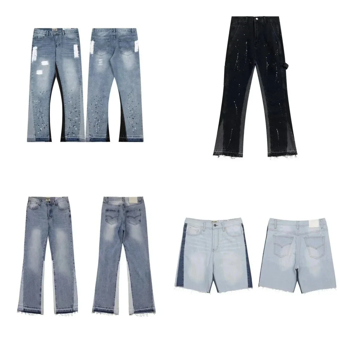 Distressed Straight-Leg Jeans and Denim Shorts
