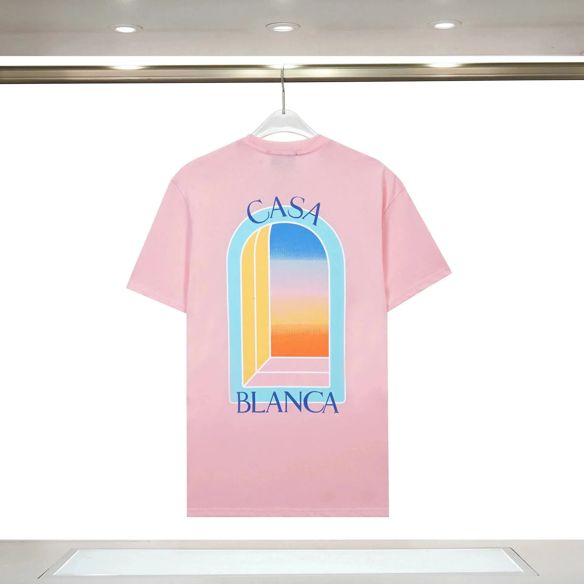 Casablanca Arch Window Graphic T-Shirt Pink