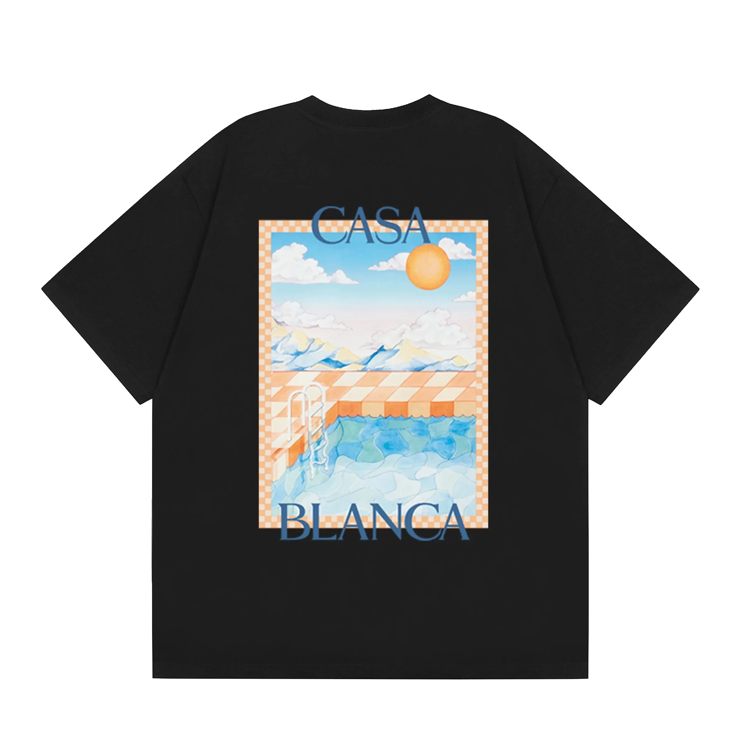 Casablanca Pool Graphic T-Shirt Black