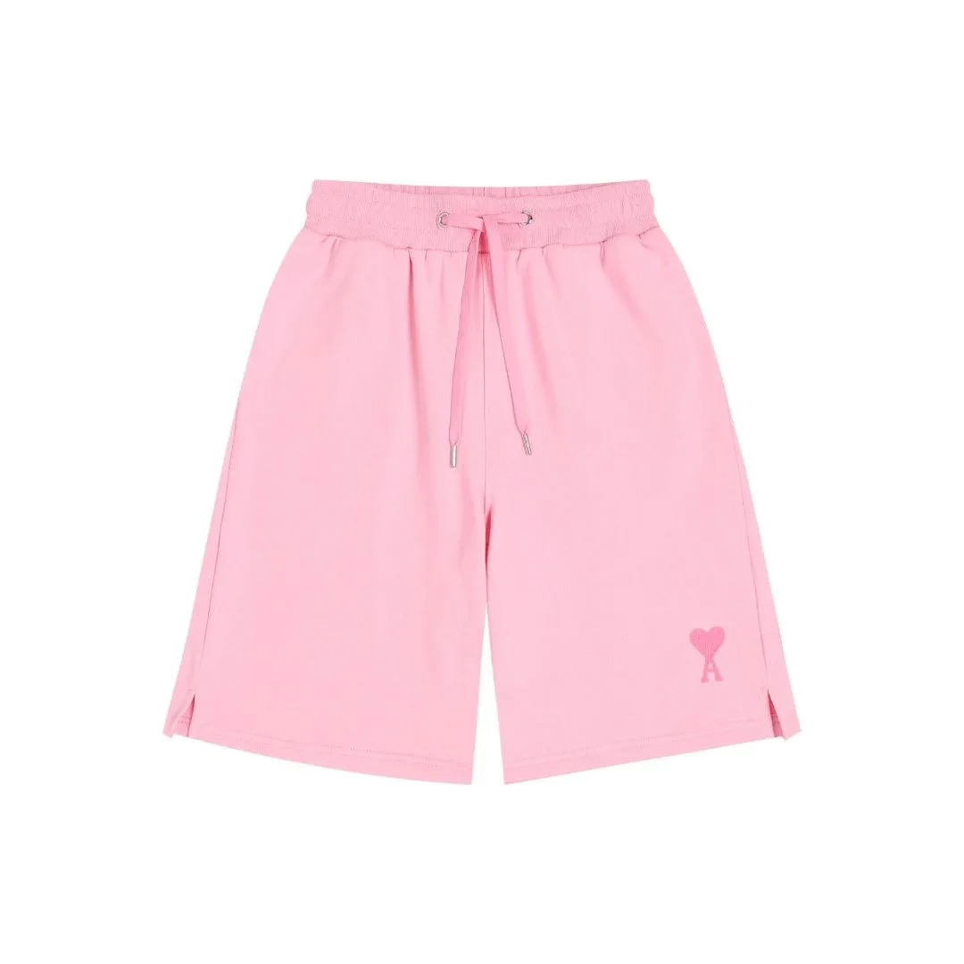 Ami Paris Heart Logo Pink Shorts