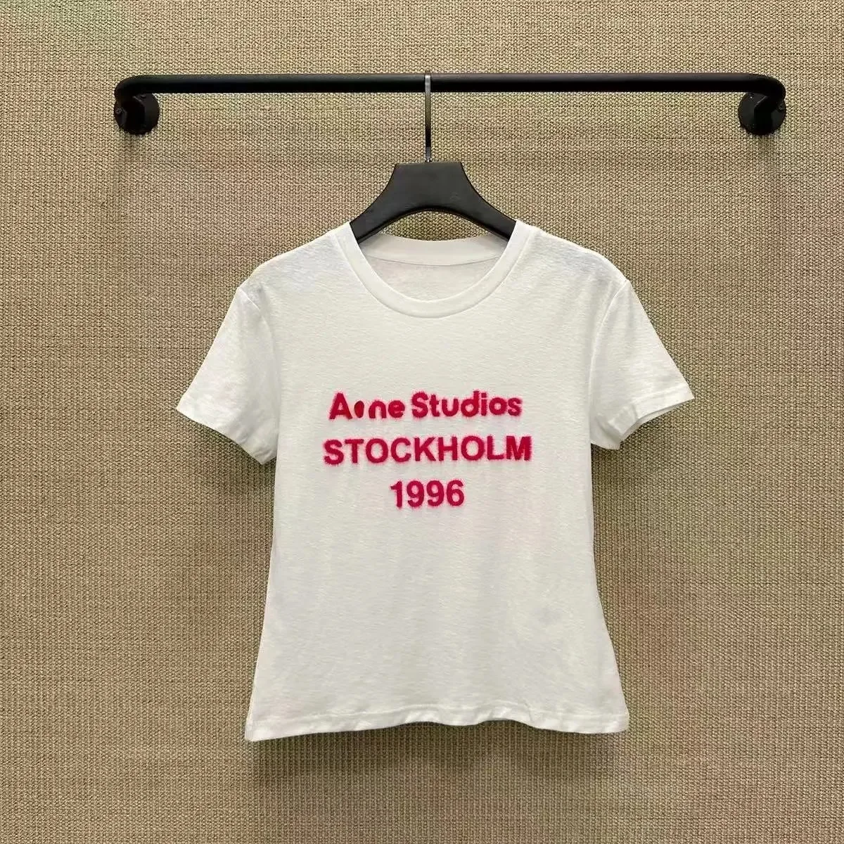 Acne Studios Stockholm 1996 Fuzzy Logo T-Shirt White
