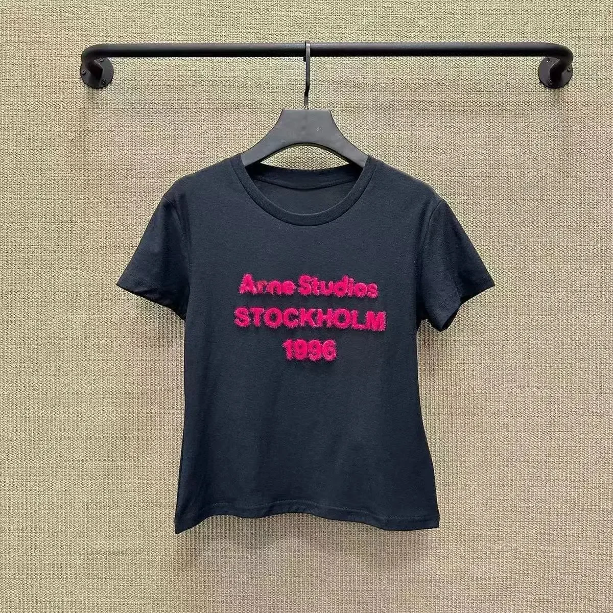 Acne Studios Stockholm 1996 Flocked T-Shirt Black