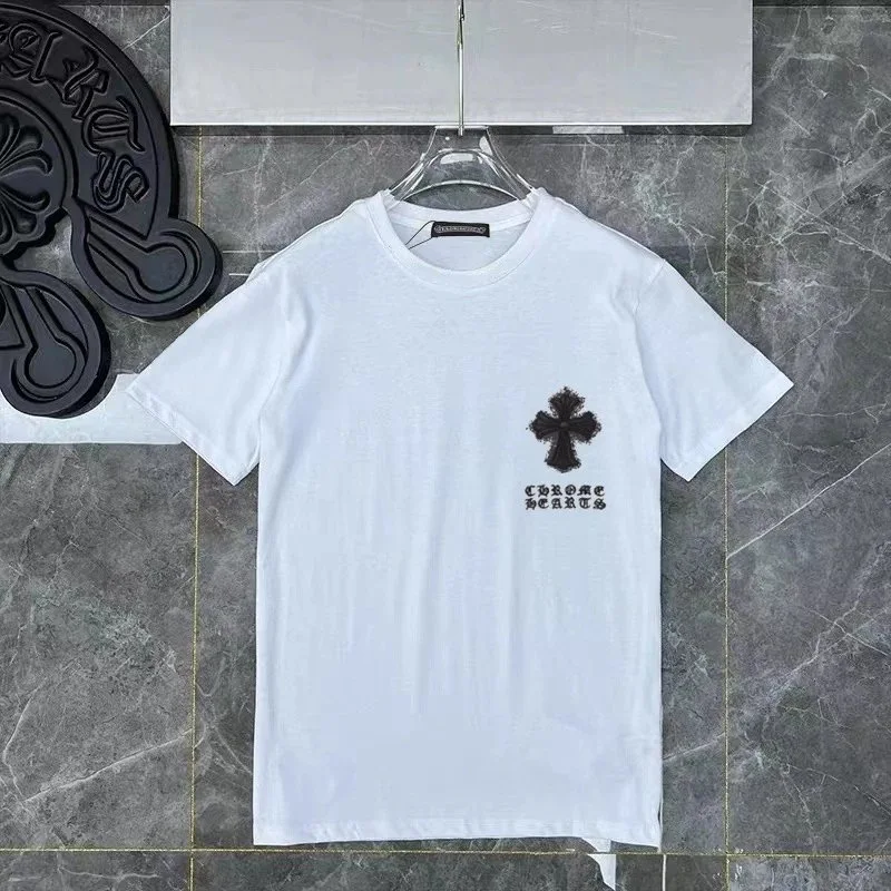 Chrome Hearts Fuzzy Cross T-Shirt White Black
