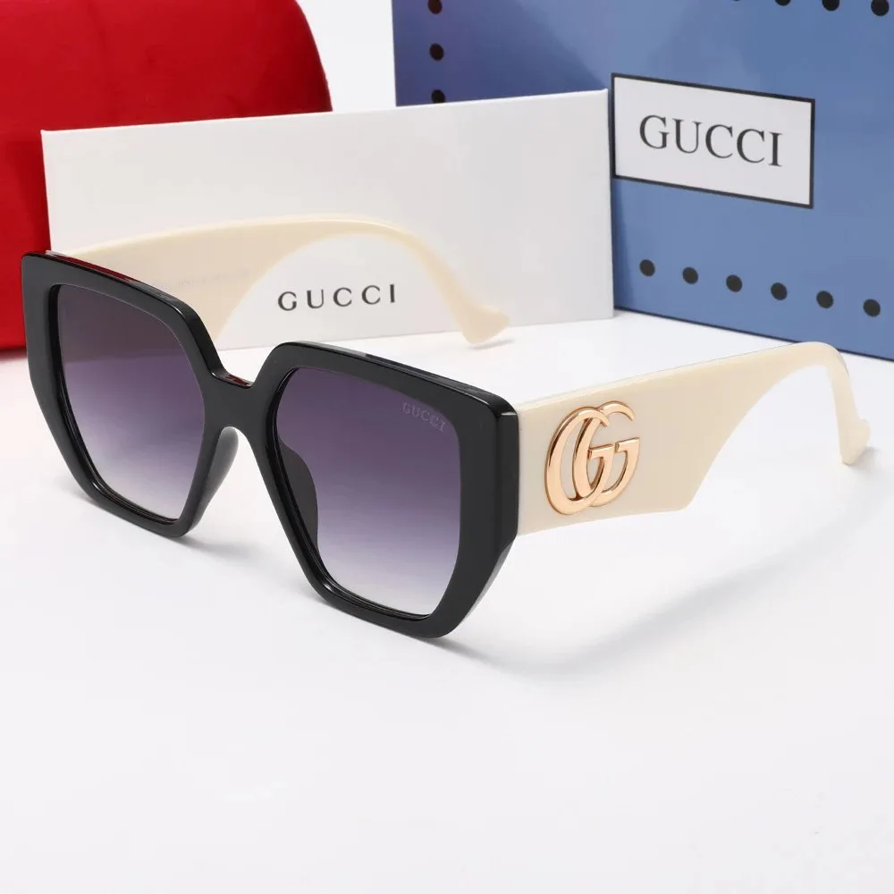 Gucci Interlocking G Geometric Sunglasses Ivory