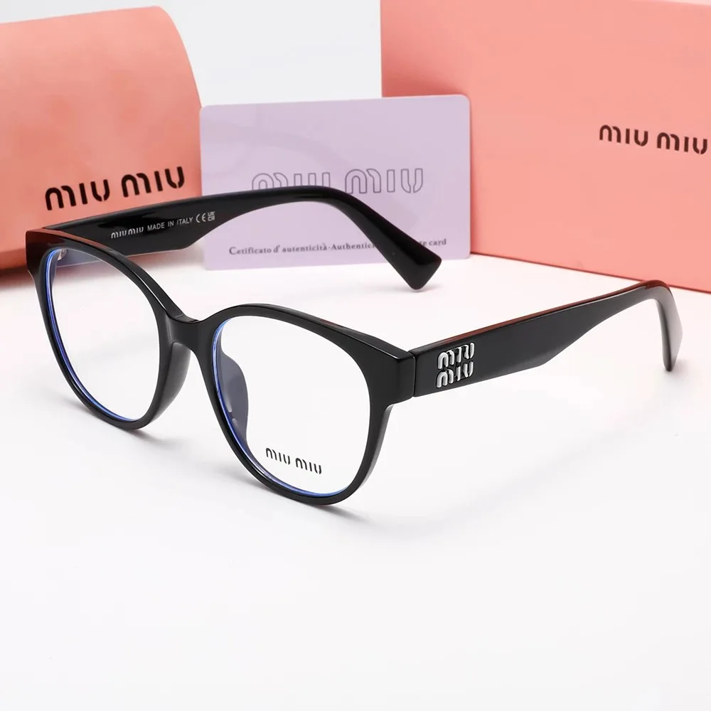 Miu Miu Cat-Eye Eyeglasses Black Silver