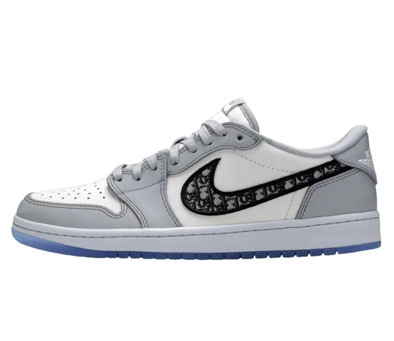 Dior x Air Jordan 1 Low Grey and White