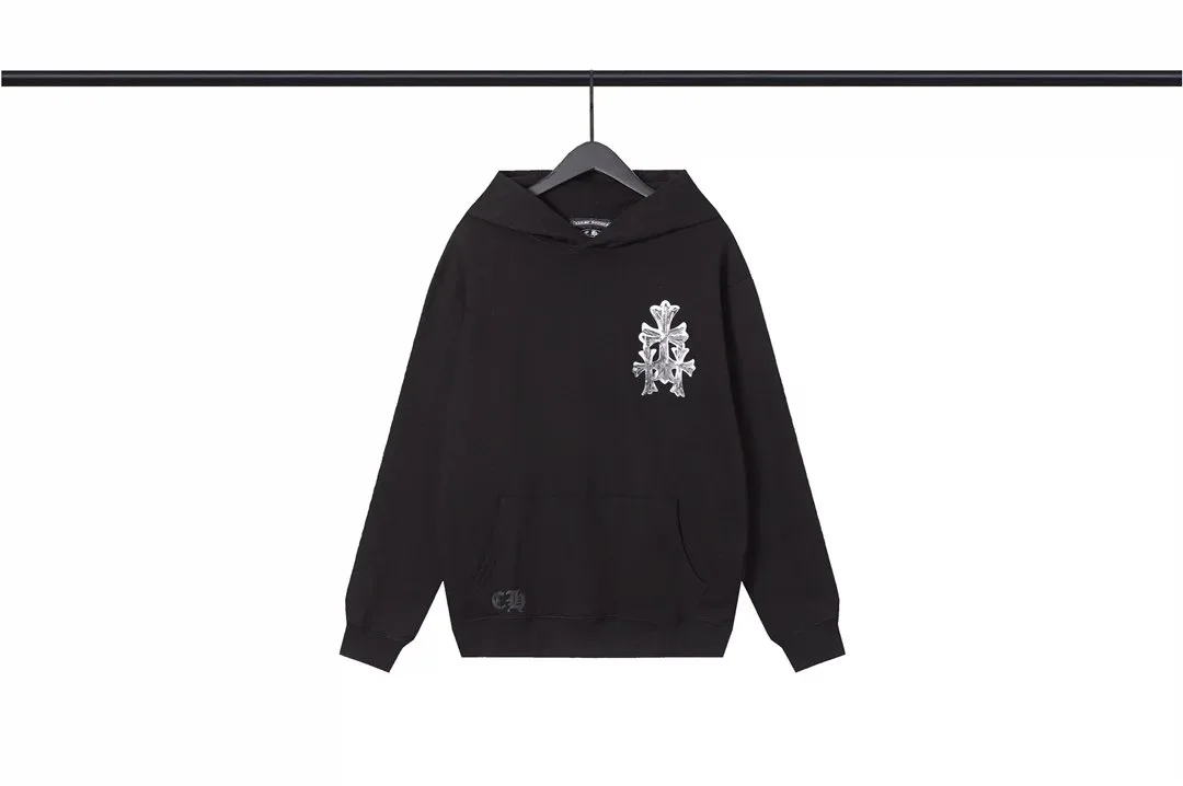 Chrome Hearts Metallic Cross Chest Black Hoodie