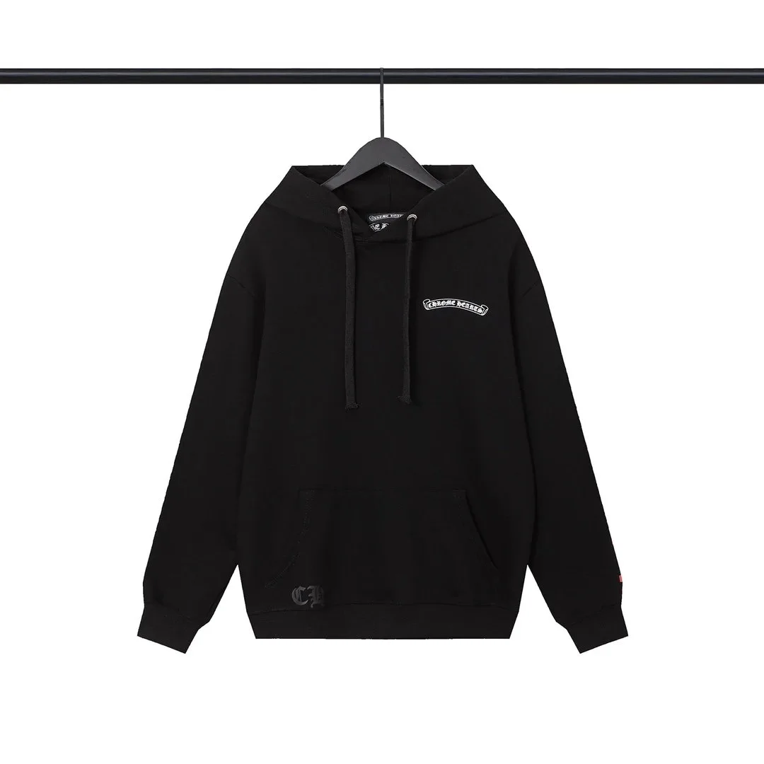 Chrome Hearts Black Scroll Logo Hoodie