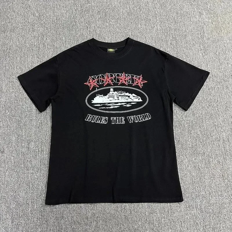 Corteiz 4 Starz Alcatraz Tee Black