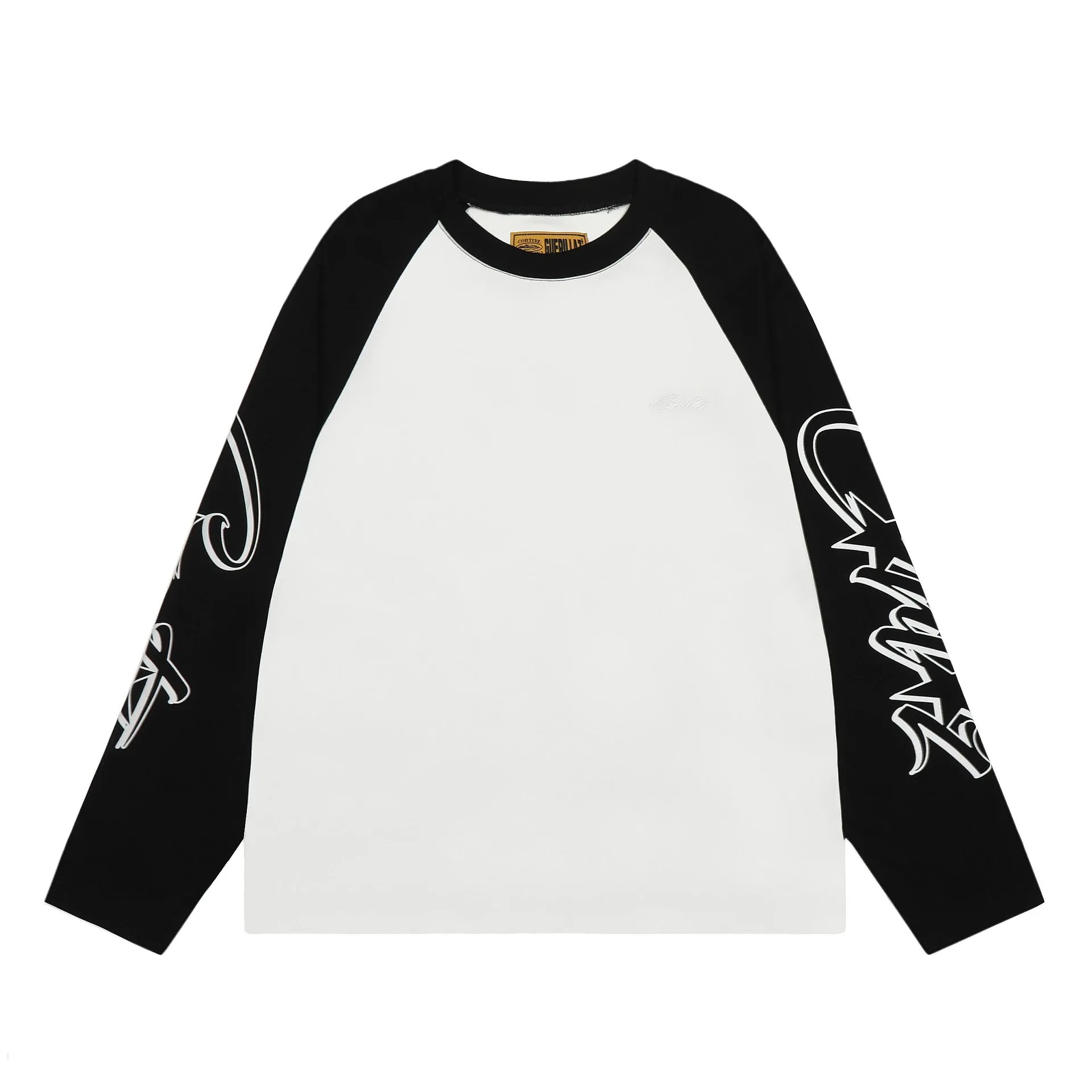Corteiz Raglan Sleeve Long Sleeve T-Shirt Black White