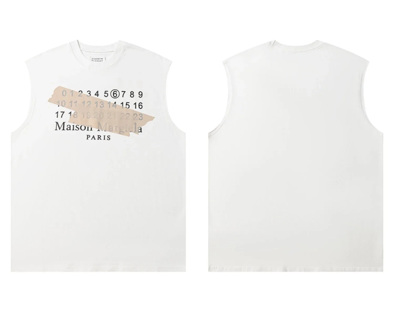 MM6 Maison Margiela Number Tag Tank Top White
