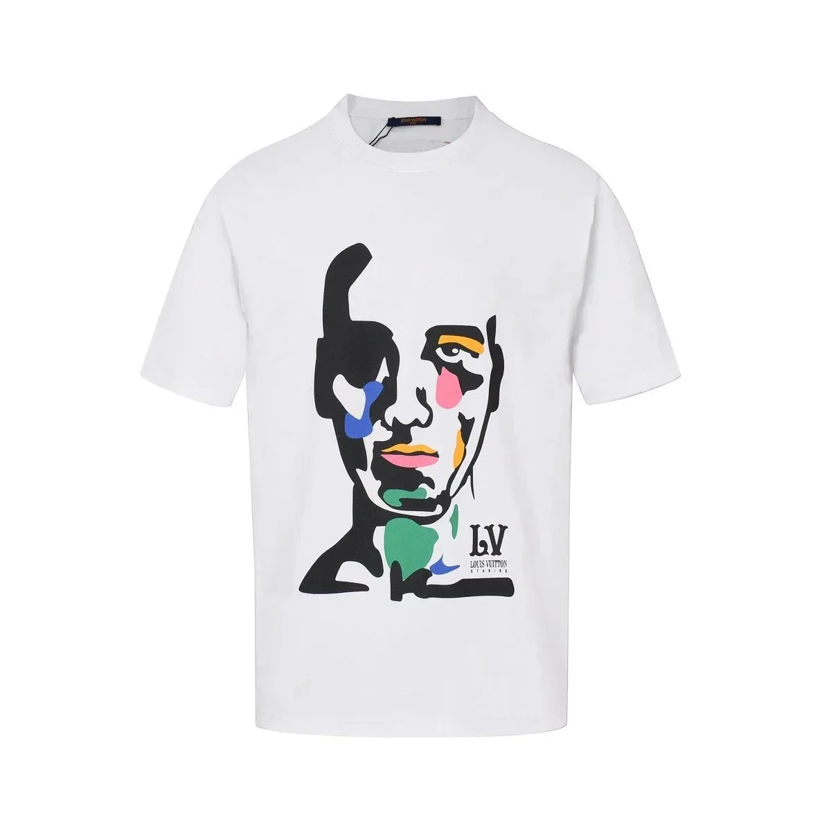Louis Vuitton Abstract Face Graphic T-Shirt White