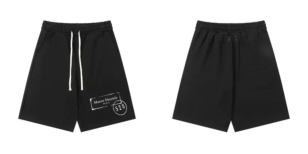 Maison Margiela Stamp Logo Sweat Shorts Black