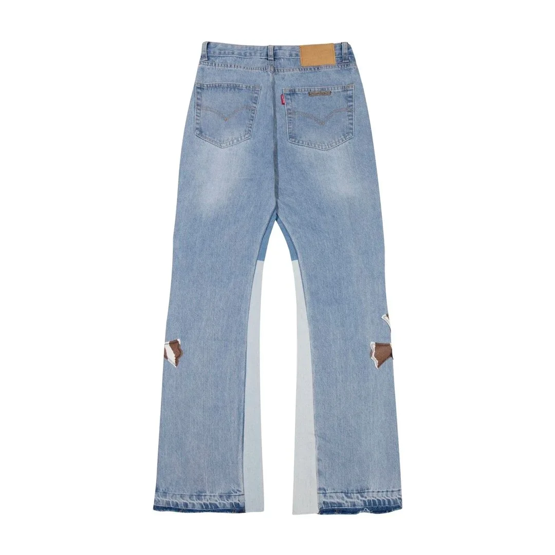 Chrome Hearts Flare Inseam Jeans Light Blue