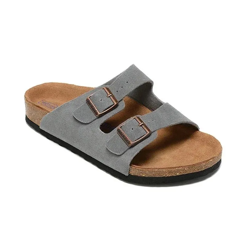 Birkenstock Arizona Suede Leather Sandals Grey