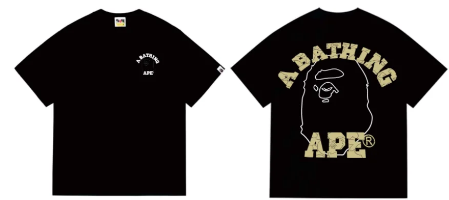 A Bathing Ape Camo Ape Head Black T-Shirt